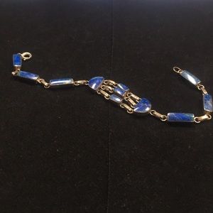 Vintage Lapis & Silver Western Boho Style Bracelet